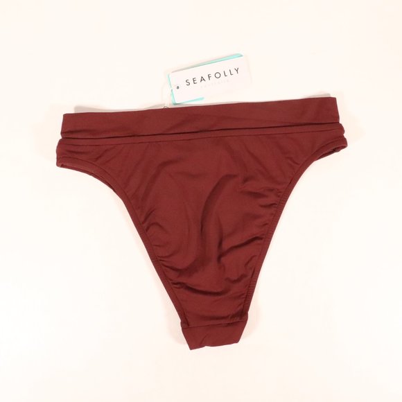NWT Seafolly X Revolve Active High Rise Bottom in Plum - Picture 8 of 16